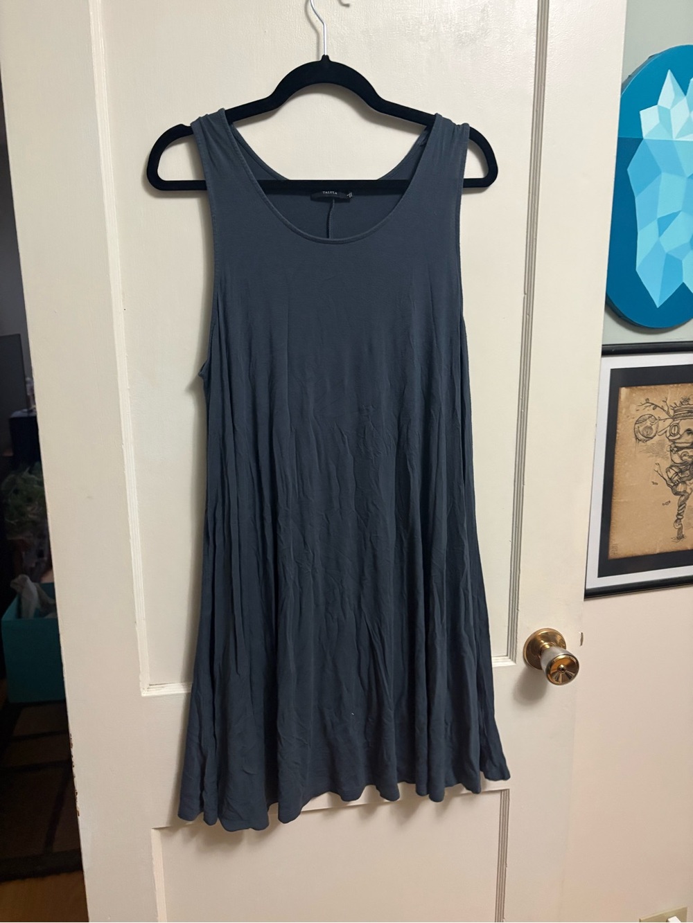 Sleeveless Gray Swing Tank Dress - Talula